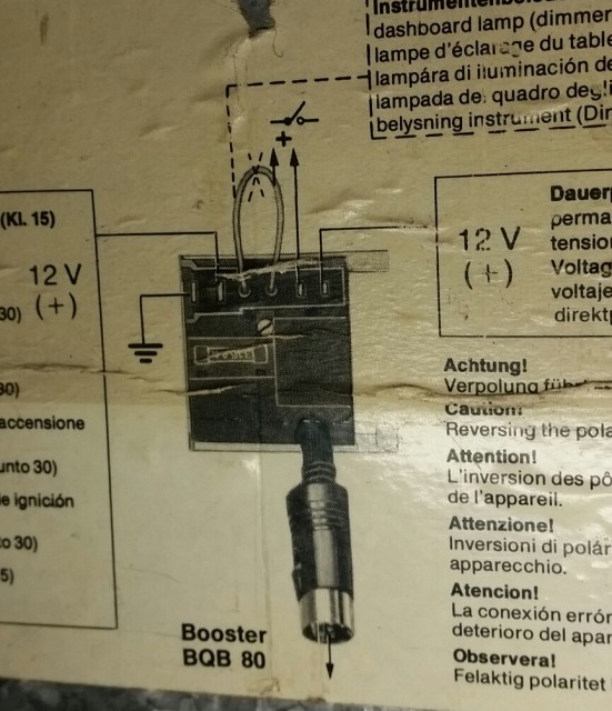 Aufdruck Verstärker Hinweis